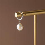 Pearl Drop Huggie Earrings-SH065