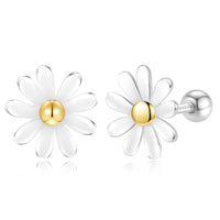 Sweet Small Daisy Flower Stud Earrings with Screw Back - ESB021