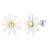 Sweet Small Daisy Flower Stud Earrings with Screw Back - ESB021