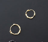 Solid Silver Twist Huggies Hoop earrings-SH047