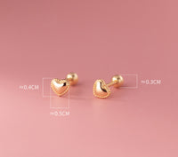 Solid Heart Sharpe Braids Studs Earrings - ESB027