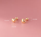 Solid Heart Sharpe Braids Studs Earrings - ESB027