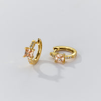 Square Stone Huggie earrings-SH069
