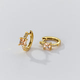 Square Stone Huggie earrings-SH069