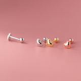 Solid Heart Sharpe Braids Studs Earrings - ESB027