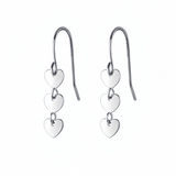 Polished Heart Dangle Earrings with Hook – SS040