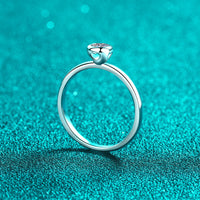 Moissanite Round Cut Ring, Small Diamond Rings; Band Ring-RM063