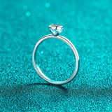 Moissanite Round Cut Ring, Small Diamond Rings; Band Ring-RM063