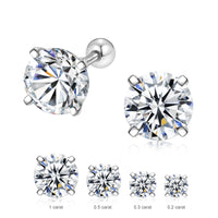 Moissanite Solitaire Studs Earrings, 4 Prongs Moissanite Studs Earrings- EM012