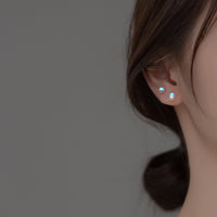 Opal Clear Blue White Stone Stud earrings - SS071