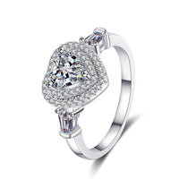 Moissanite Wedding Ring, Heart Shape Diamonds Ring, Statement Ring-RM042