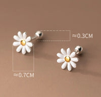 Sweet Small Daisy Flower Stud Earrings with Screw Back - ESB021