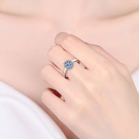 Oval cut Sapphire Blue Moissanite Statement Ring- RM056