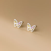 Colorful Butterfly-Inspired Stud Earrings - SS061