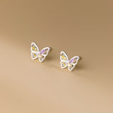 Colorful Butterfly-Inspired Stud Earrings - SS061
