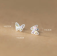Colorful Butterfly-Inspired Stud Earrings - SS061