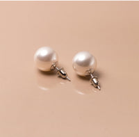 Solitaire Pearl Stud Earrings-SS083