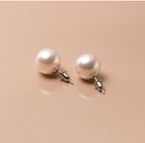 Solitaire Pearl Stud Earrings-SS083