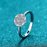 Solitaire Moissanite Diamond w/ small hearts Ring- RM055
