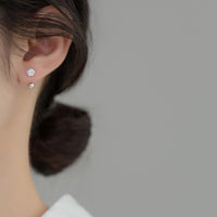 Small Solitaire CZ Screw back Studs Earrings - ESB009