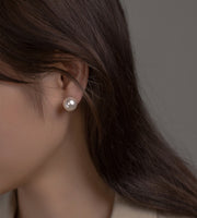 Solitaire Pearl Stud Earrings-SS083