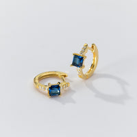Square Stone Huggie earrings-SH069