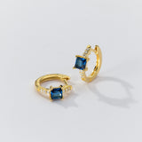 Square Stone Huggie earrings-SH069