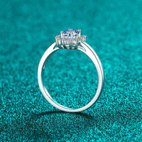 Oval cut Sapphire Blue Moissanite Statement Ring- RM056