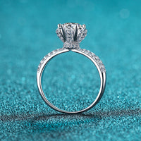 Moissanite 6 Prongs Round Cut Engagement Ring|Crown Diamond Solitaire Ring-RM040
