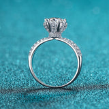 Moissanite 6 Prongs Round Cut Engagement Ring|Crown Diamond Solitaire Ring-RM040