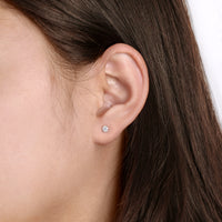 Moissanite Diamonds Studs Earrings; Classic Solitaire Six Prongs Studs, Screw Backs Earrings-EM017