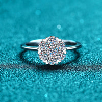 Solitaire Moissanite Diamond w/ small hearts Ring- RM055