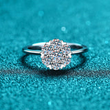 Solitaire Moissanite Diamond w/ small hearts Ring- RM055