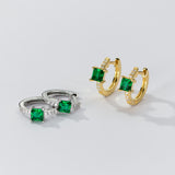 Square Stone Huggie earrings-SH069