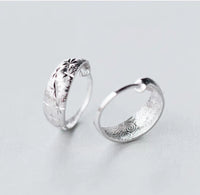 Silver Diamond Cut Wide Hoop Earrings-SH068