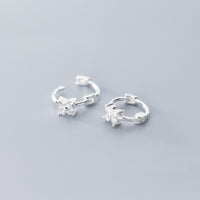 Dainty Petal Flower Huggie Hoop Earrings – SH066