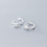 Dainty Petal Flower Huggie Hoop Earrings – SH066