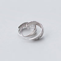 Silver Diamond Cut Wide Hoop Earrings-SH068