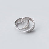 Silver Diamond Cut Wide Hoop Earrings-SH068