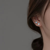 Opal Clear Blue White Stone Stud earrings - SS071
