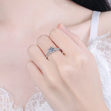 Moissanite Engagement Ring-6 Prongs Solitaire Spinning Ring-RM043