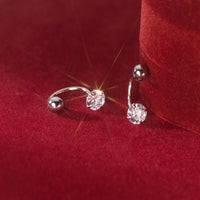 Small Solitaire CZ Screw back Studs Earrings - ESB009