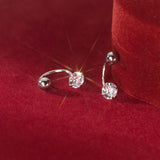 Small Solitaire CZ Screw back Studs Earrings - ESB009