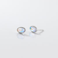 Opal Clear Blue White Stone Stud earrings - SS071