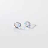 Opal Clear Blue White Stone Stud earrings - SS071