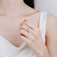 Moissanite Wedding Ring, Heart Shape Diamonds Ring, Statement Ring-RM042