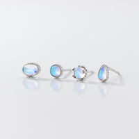 Opal Clear Blue White Stone Stud earrings - SS071
