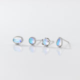 Opal Clear Blue White Stone Stud earrings - SS071