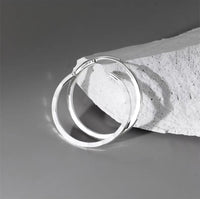 Silver Diamond Cut Big Hoop Earrings-SH067