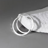 Silver Diamond Cut Big Hoop Earrings-SH067
